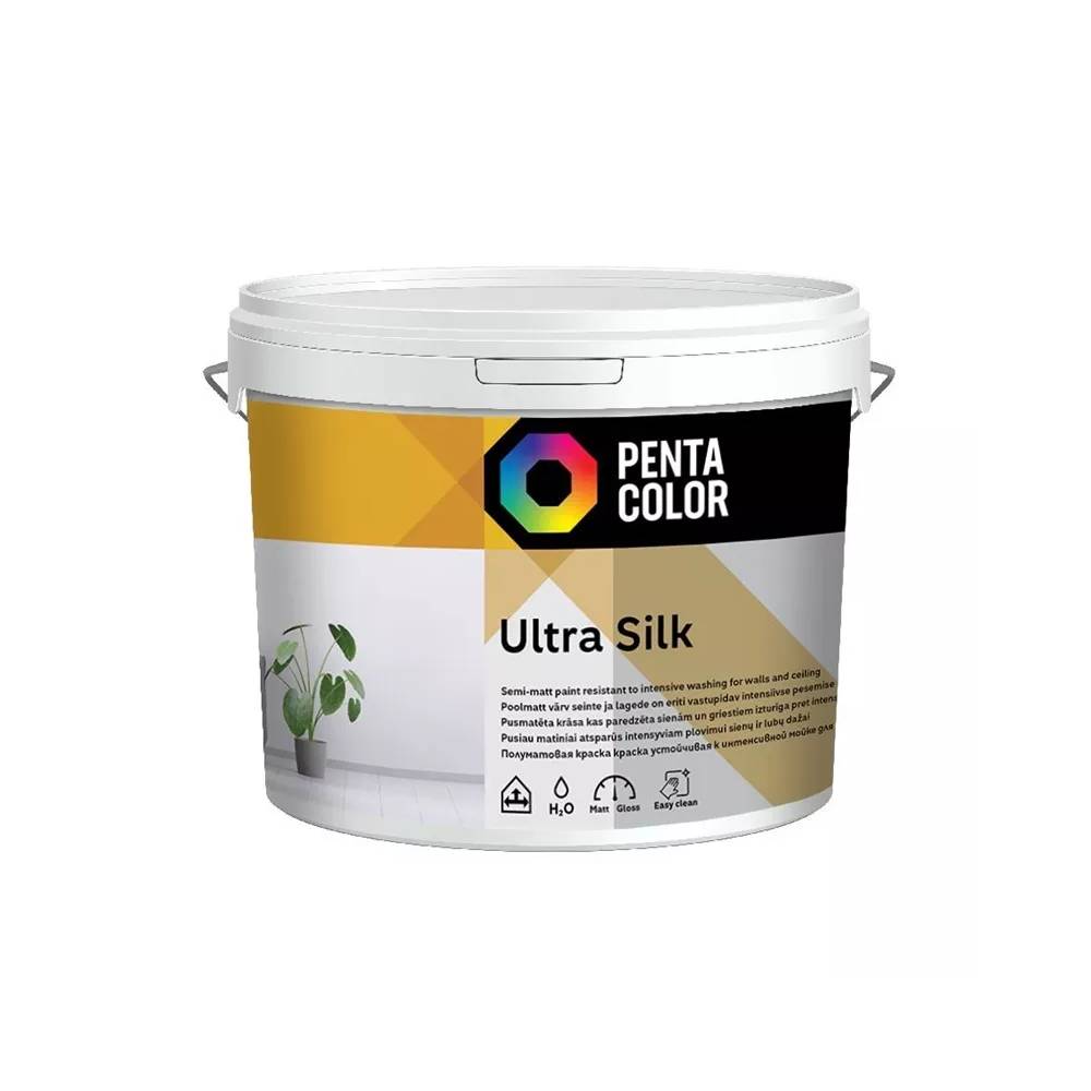 Dispersiniai dažai Pentacolor Ultra Silk, balta, 5 l