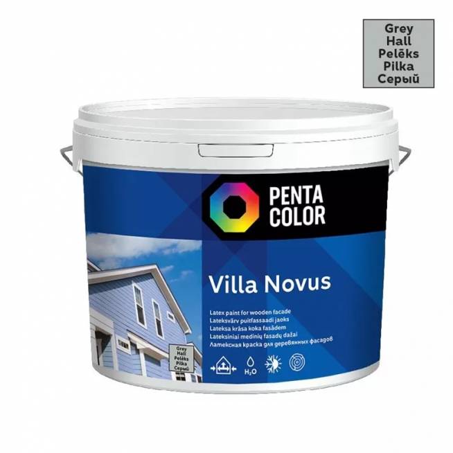 Fasado dažai Pentacolor Villa Novus, pilka, 5 l