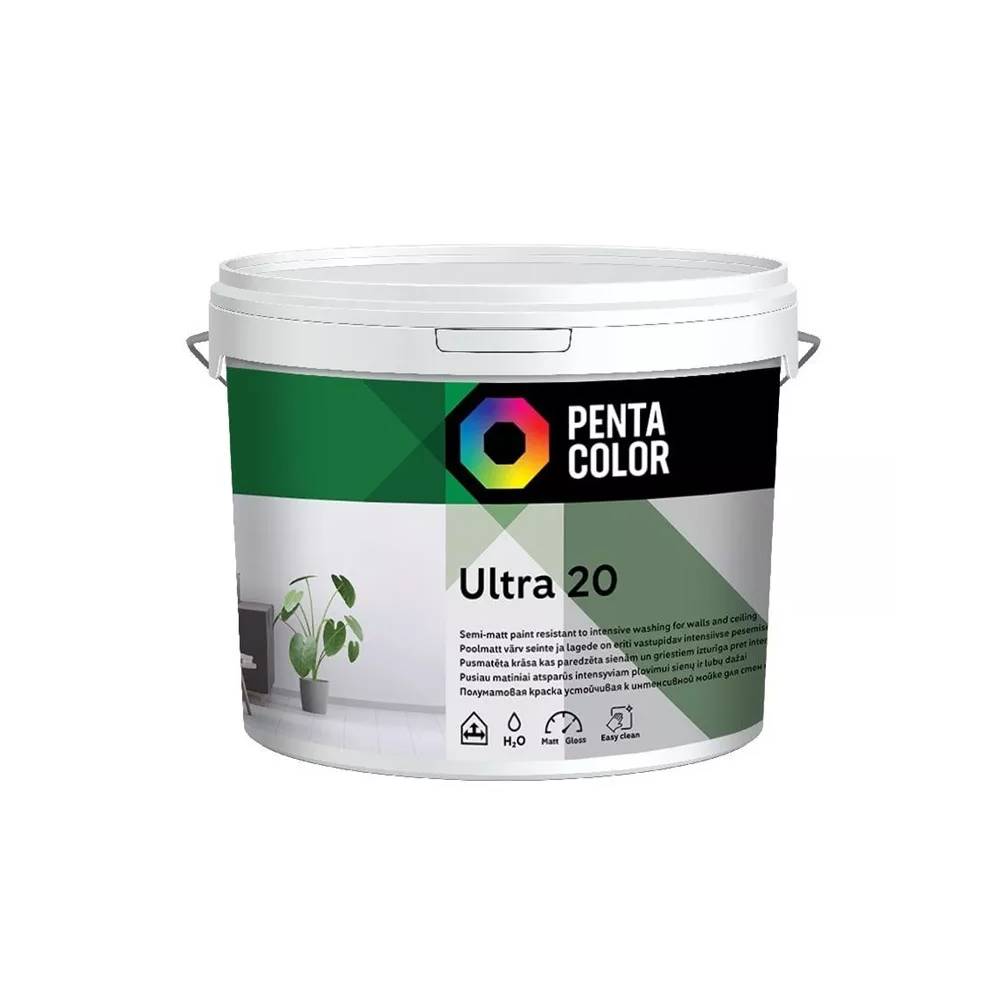 Dispersiniai dažai Pentacolor Ultra 20, balta, 5 l