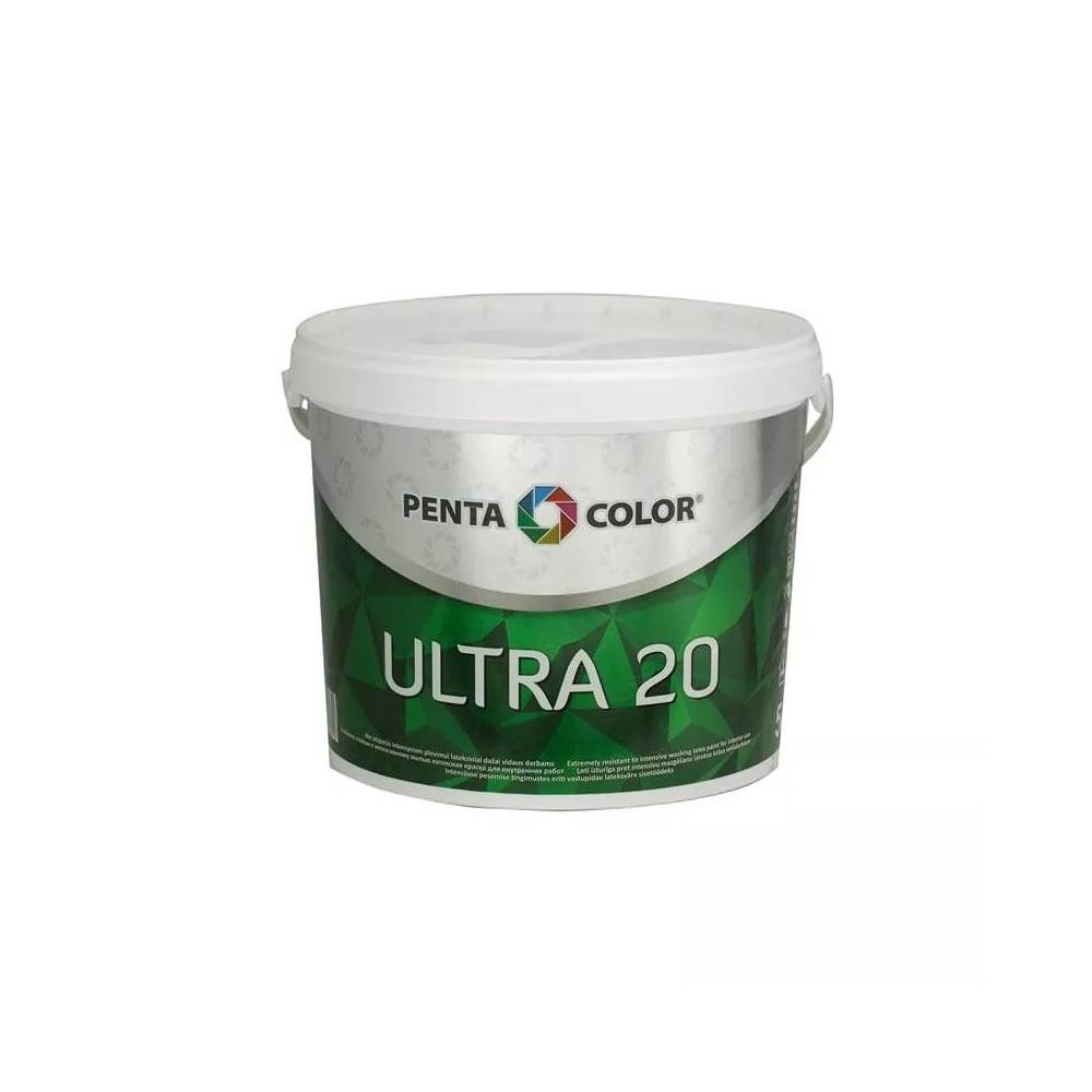 Dispersiniai dažai Pentacolor Ultra 20, balta, 5 l