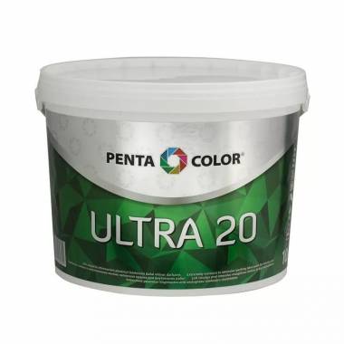 Dispersiniai dažai Pentacolor Ultra 20, balta, 10 l