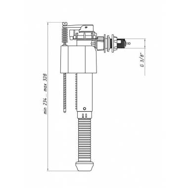 Vandens nuleidimo mechanizmas Ani Plast, 328 mm