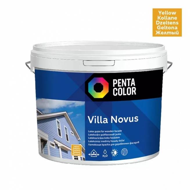 Fasado dažai Pentacolor Villa Novus, geltona, 5 l