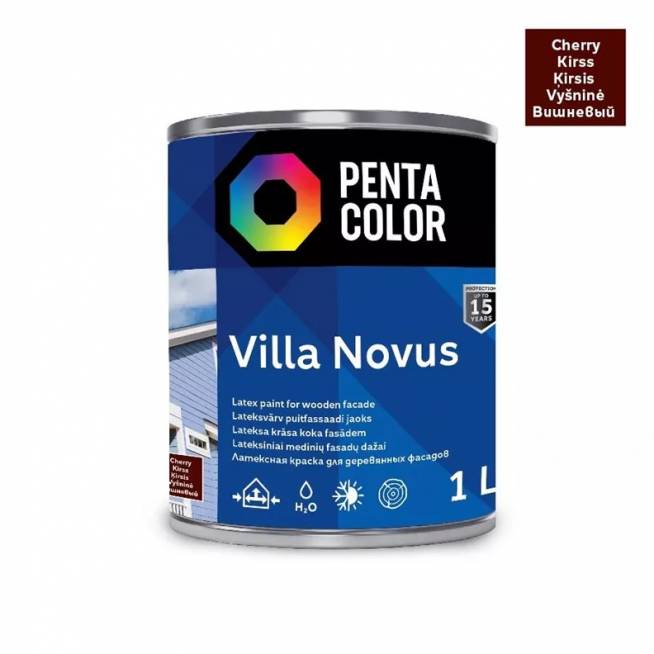 Fasado dažai Pentacolor Villa Novus, vyšnios, 1 l