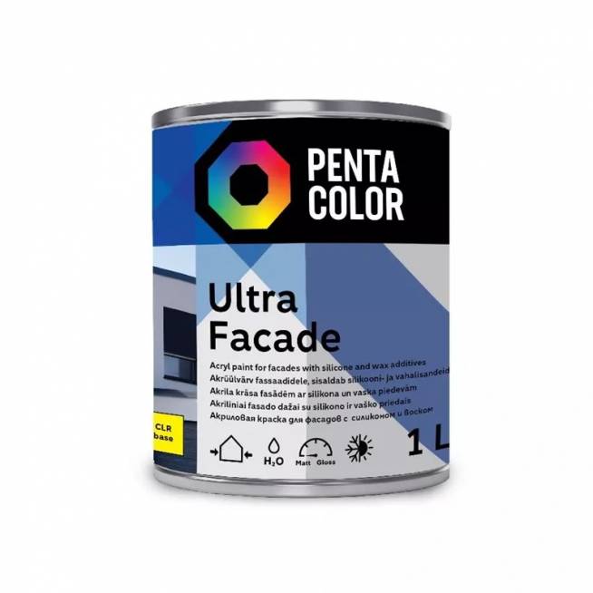 Fasado dažų bazė Pentacolor Ultra Facade, emulsiniai, visiškai matinis, 1 l