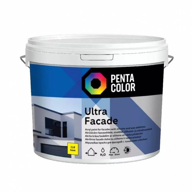 Fasado dažų bazė Pentacolor Ultra Facade, emulsiniai, visiškai matinis, 3 l