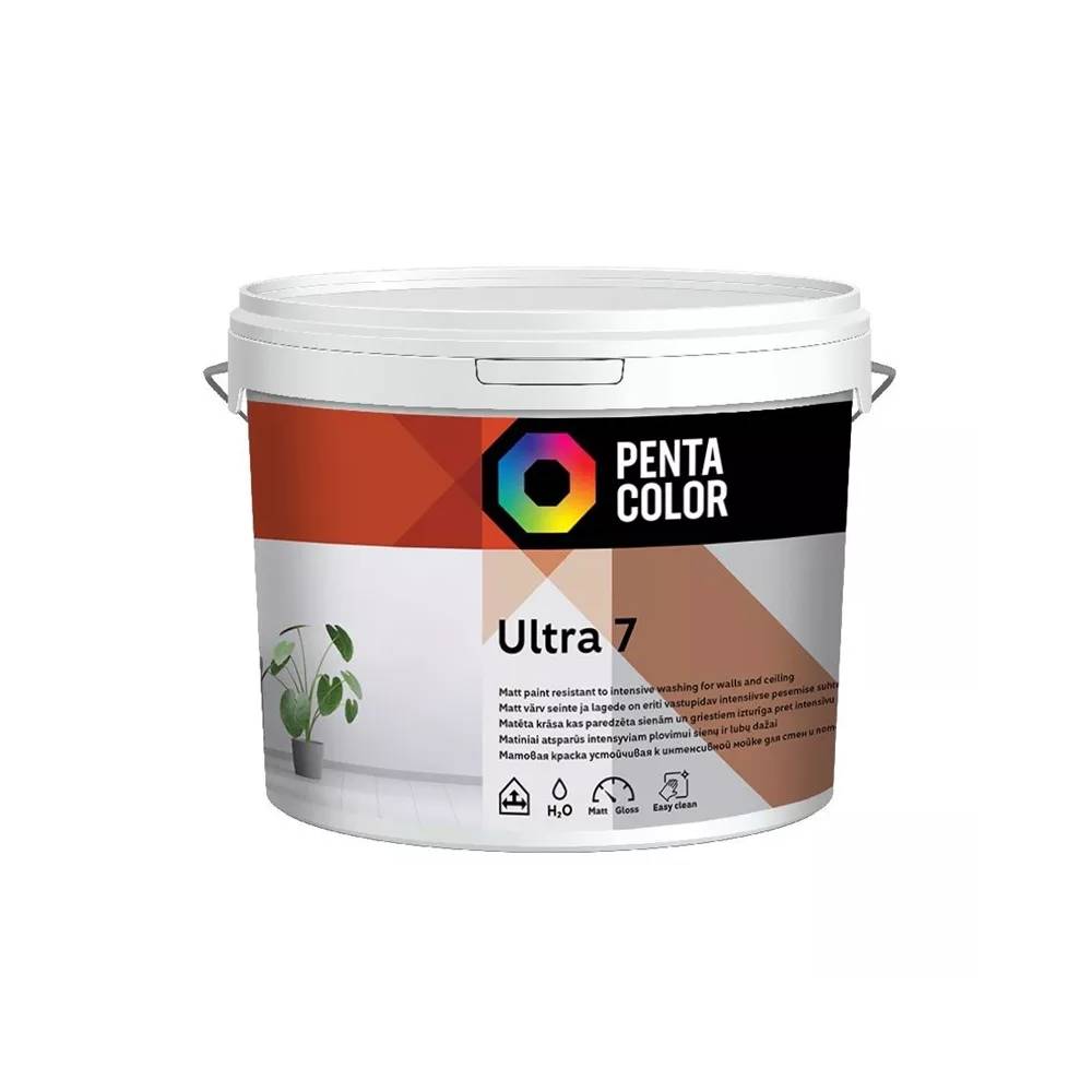 Dispersiniai dažai Pentacolor Ultra 7, balta, 3 l