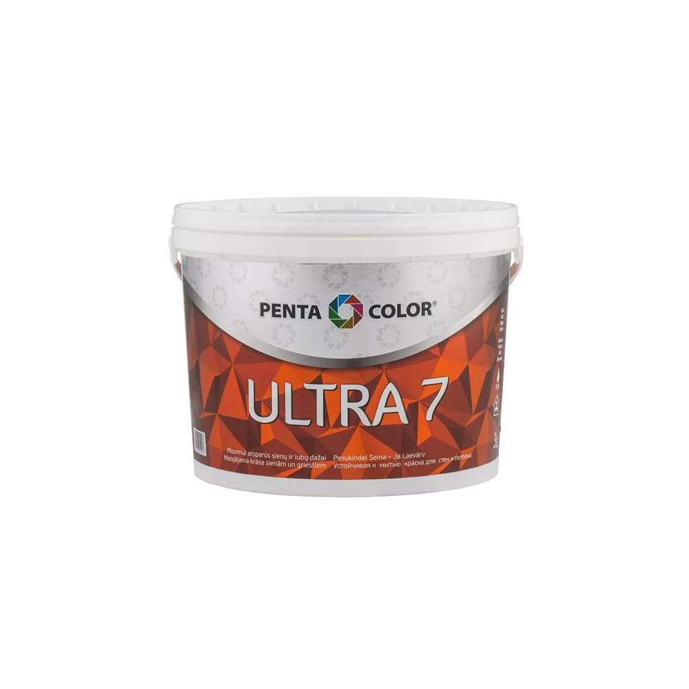 Dispersiniai dažai Pentacolor Ultra 7, balta, 3 l