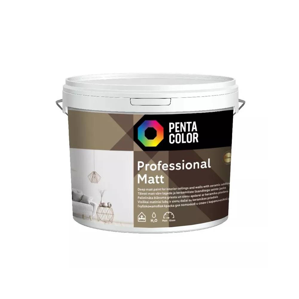 Dispersiniai dažai Pentacolor Professional Matt, balta, 3 l