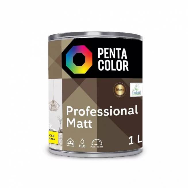 Dažų bazė Pentacolor Professional Matt, emulsiniai, visiškai matinis, 1 l