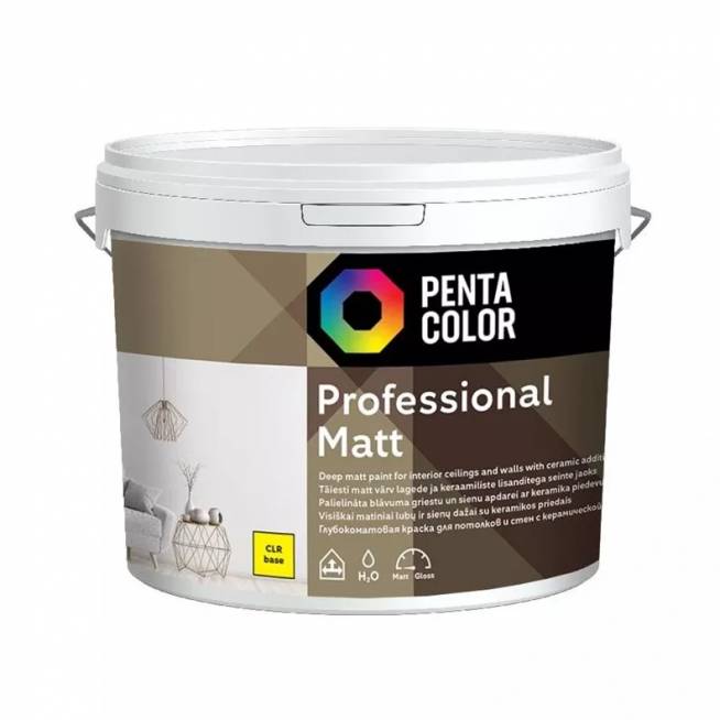 Dažų bazė Pentacolor Professional Matt, emulsiniai, visiškai matinis, 3 l