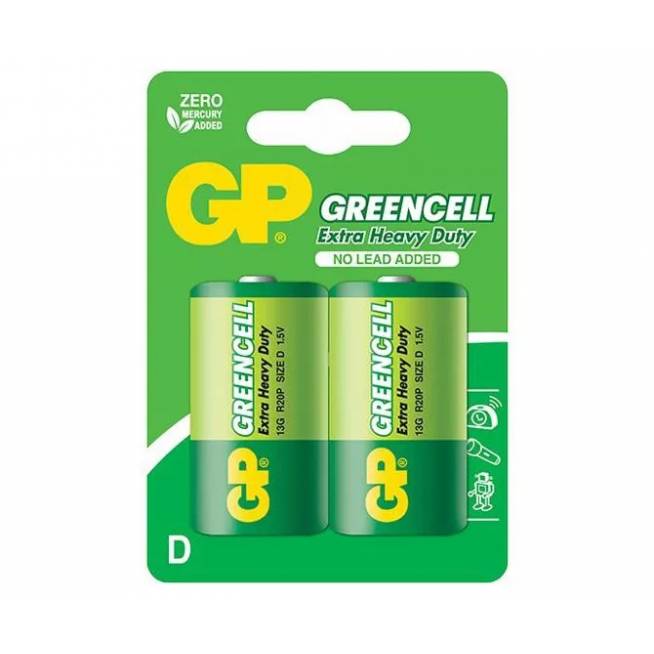 Elementas GP Batteries Greencell D, R20, 1.5 V, 2 vnt.