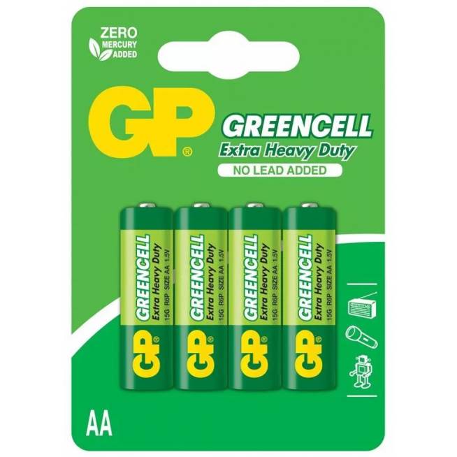 Elementas GP Greencell, AA, 1.5 V, 4 vnt.