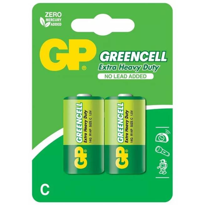 Elementai GP Batteries GPPCC14KC005, LR14/R14, 1.5 V, 2 vnt.