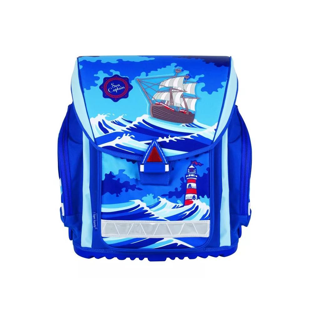 Mokyklinė kuprinė Tiger Tiger_Fam_1 Blue Ship, mėlyna, 32 cm x 23 cm x 38 cm