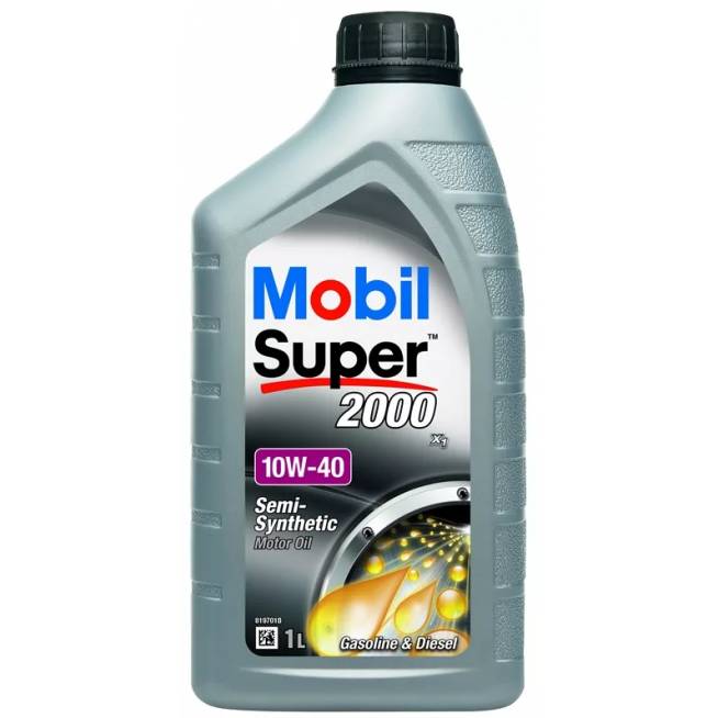 Variklių alyva Mobil Super2000 10W - 40, pusiau sintetinis, lengviesiems automobiliams, 1 l