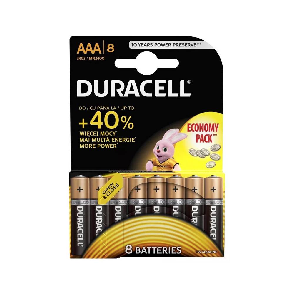 Elementai Duracell AAA/LR03, 8 vnt.