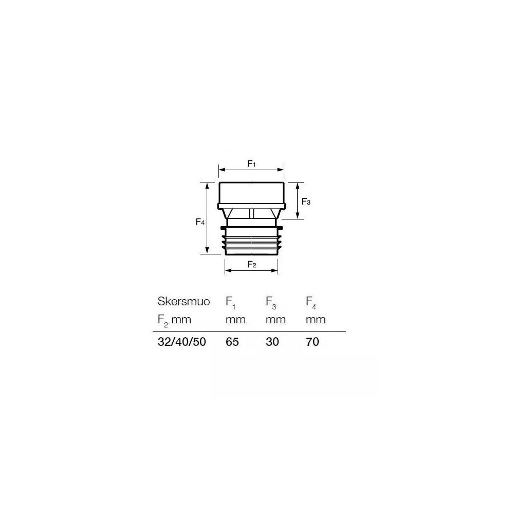 Ventilis vidaus kanalizacijai Wavin MiniVent, 32 mm x 40 mm x 50 mm