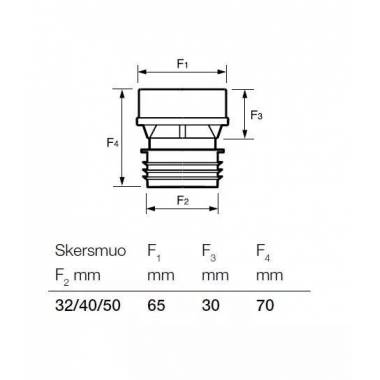 Ventilis vidaus kanalizacijai Wavin MiniVent, 32 mm x 40 mm x 50 mm