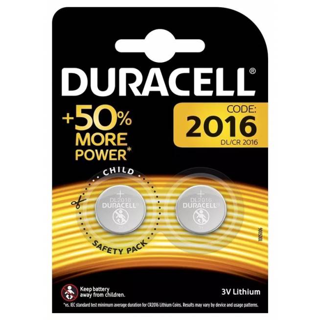 Elementai Duracell, CR2016, 3 V, 2 vnt.