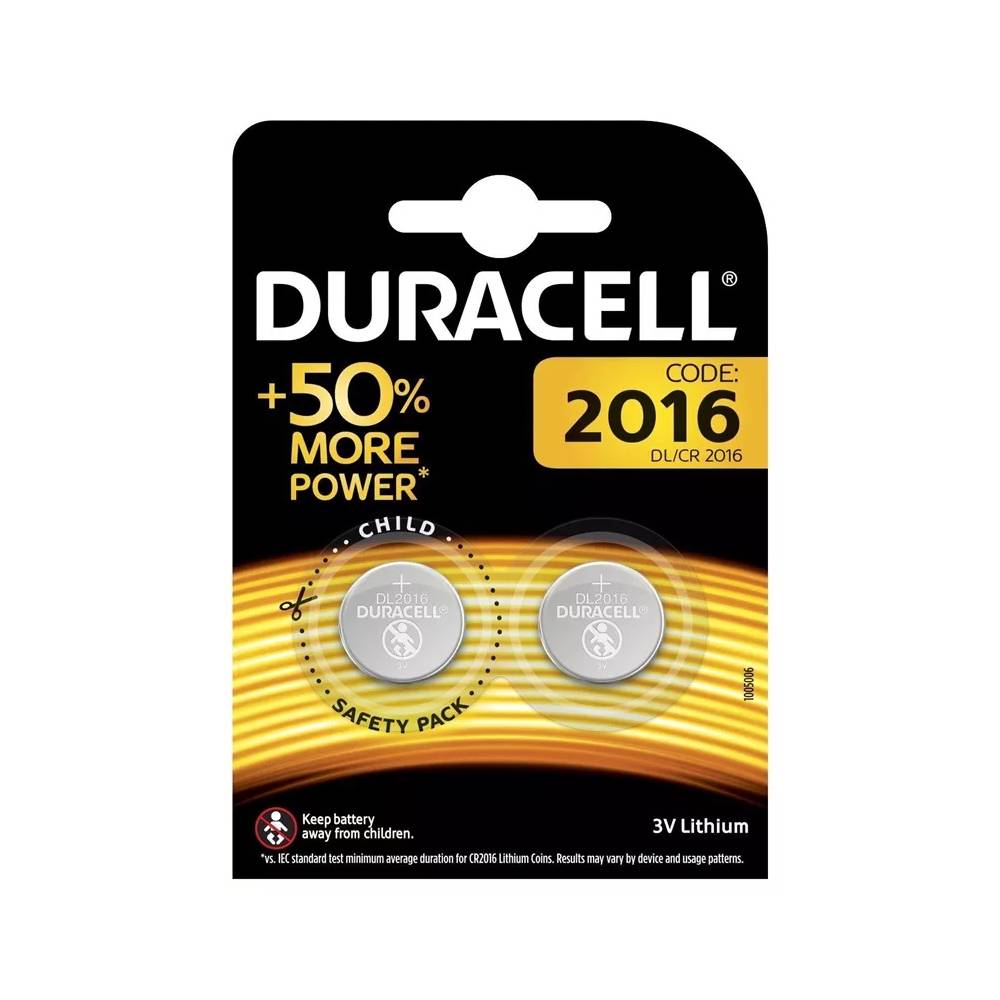 Elementai Duracell, CR2016, 3 V, 2 vnt.