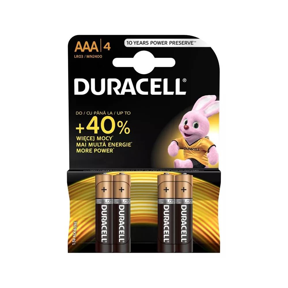 Elementai Duracell MN2400, AAA, 1.5 V, 4 vnt.