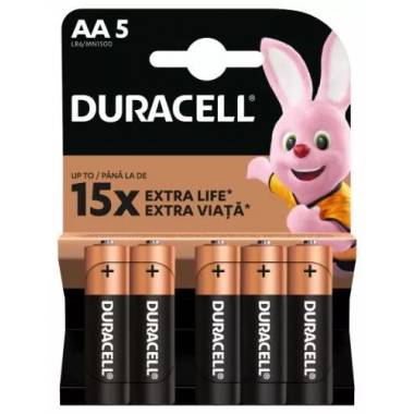 Elementai Duracell DURB011, AA, 1.5 V, 5 vnt.