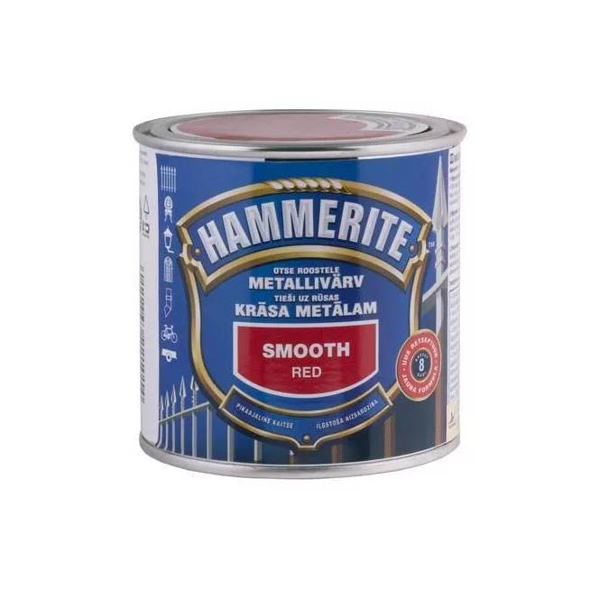 Emaliniai dažai Hammerite Smooth, blizgus, 0.25 l, raudona