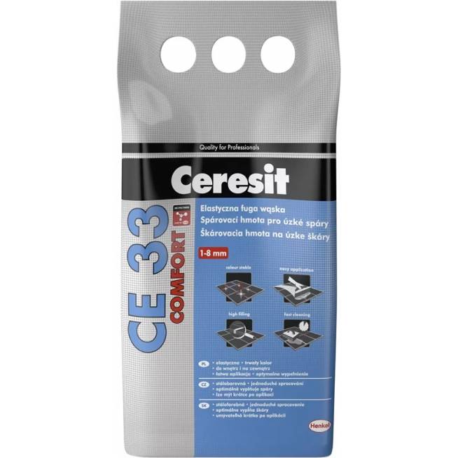 Glaistas siūlėms Ceresit CE33 comfort BAHAMA, sandarinamasis, geltona, 2 kg