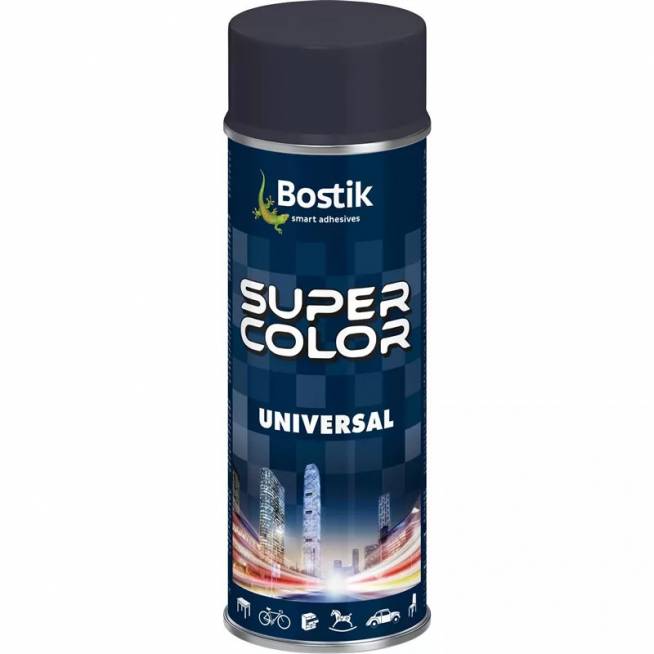 Aerozoliniai dažai Bostik Super Color Universal, paprastieji, antracito, 0.4 l