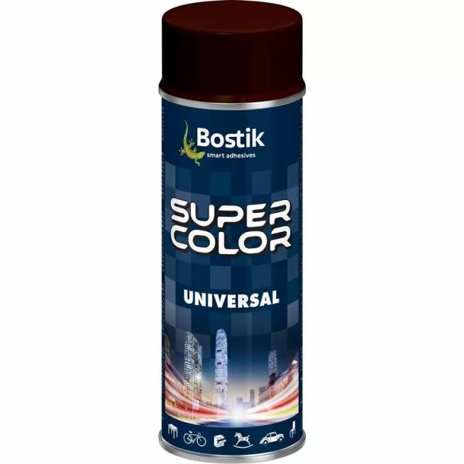 Aerozoliniai dažai Bostik Super Color Universal, paprastieji, tamsiai ruda, 0.4 l