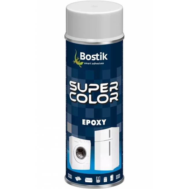 Aerozoliniai dažai Bostik Super Color Epoxy, paprastieji, balta, 0.4 l