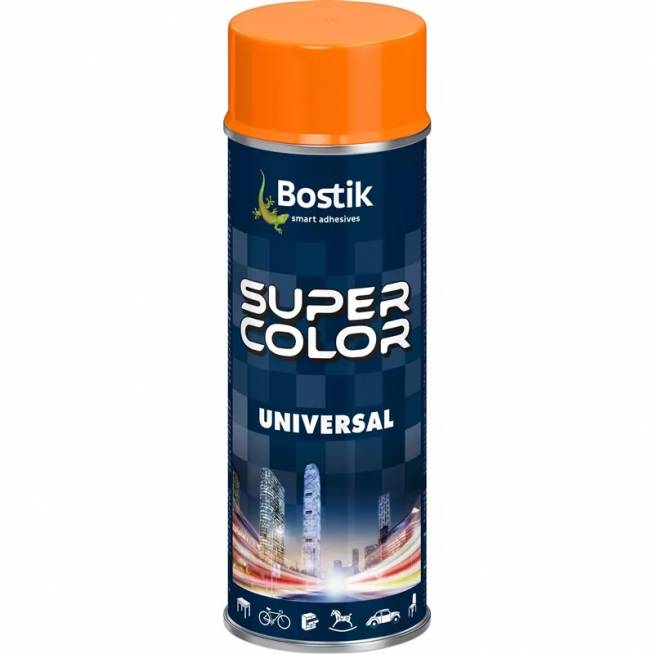 Aerozoliniai dažai Bostik Super Color Universal, paprastieji, oranžinė, 0.4 l