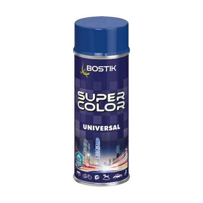 Aerozoliniai dažai Bostik Super Color Universal, paprastieji, tamsiai mėlyna, 0.4 l