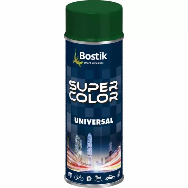 Aerozoliniai dažai Bostik Super Color Universal, paprastieji, tamsiai žalia, 0.4 l