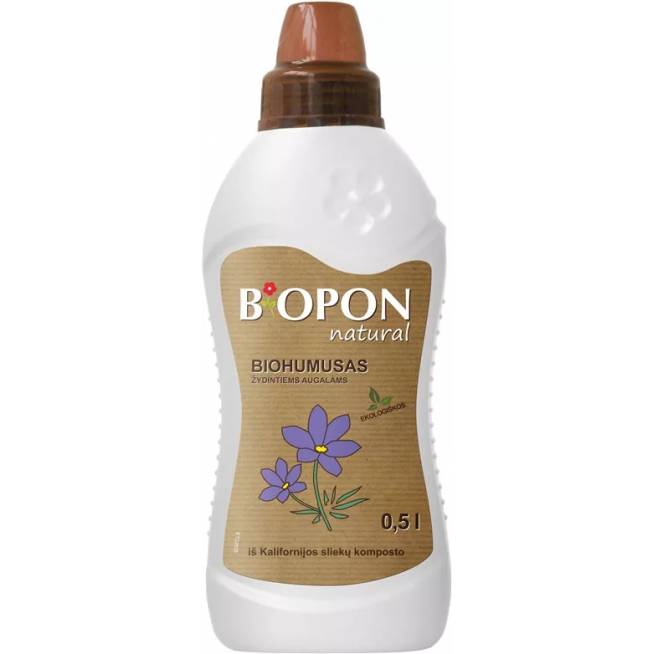 Biohumusas žydintiems augalams Biopon 1583, skystos, 0.5 l