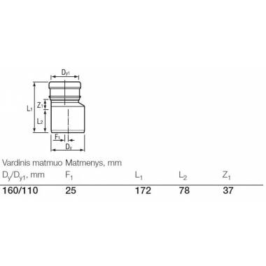 Pereiga lauko kanalizacijai Wavin, 110 mm x 160 mm