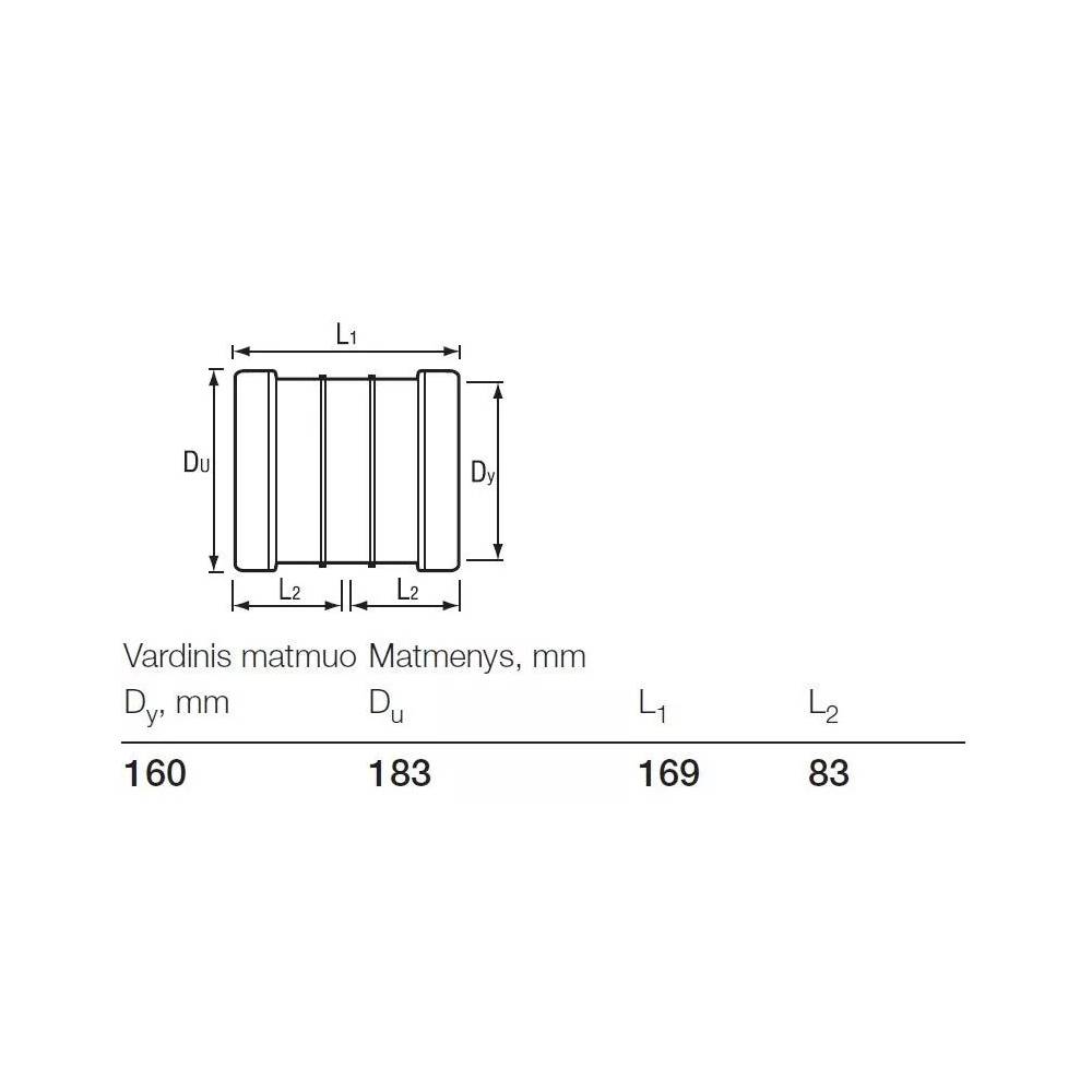 Dviguba mova lauko kanalizacijai Wavin, 160 mm