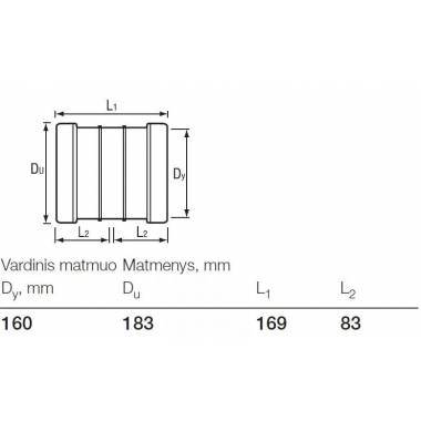 Dviguba mova lauko kanalizacijai Wavin, 160 mm