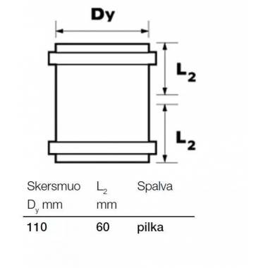 Dviguba mova vidaus kanalizacijai Wavin Optima, 110 mm