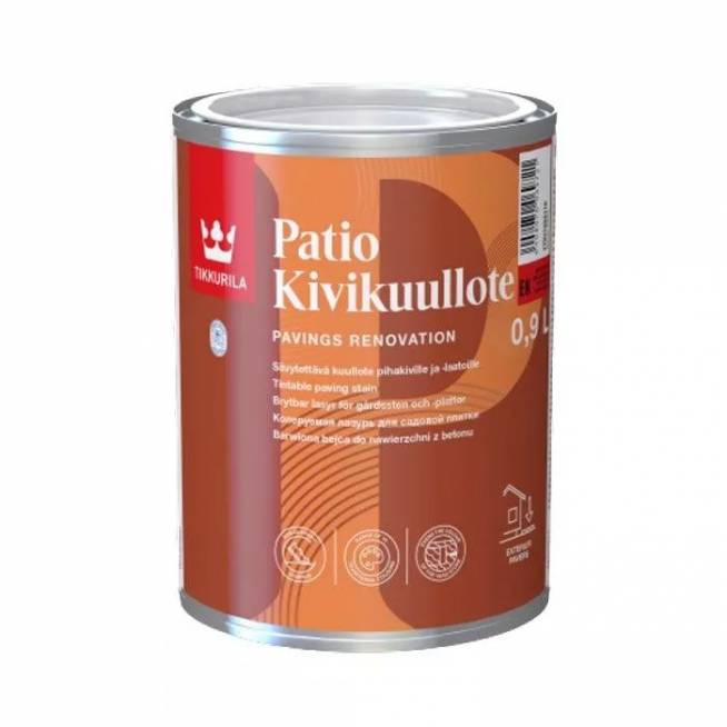 Dažai betoniniams paviršiams Tikkurila Patio Kivikuullote, skaidri, 0.9 l