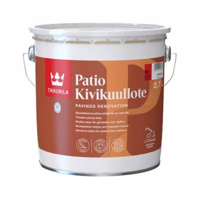 Dažai betoniniams paviršiams Tikkurila Patio Kivikuullote, skaidri, 2.7 l