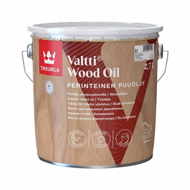 Medienos aliejus Tikkurila Valtti Wood Oil EC, skaidri, 2.7 l