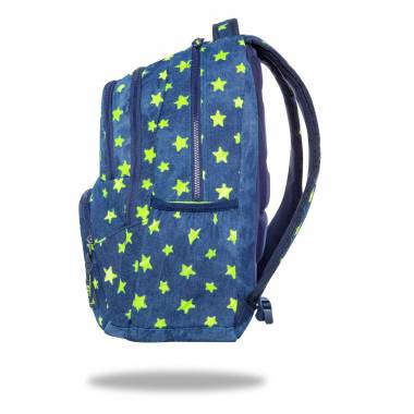 Mokyklinė kuprinė CoolPack Joy Yellow Stars, mėlyna/žalia, 28 cm x 15 cm x 39 cm