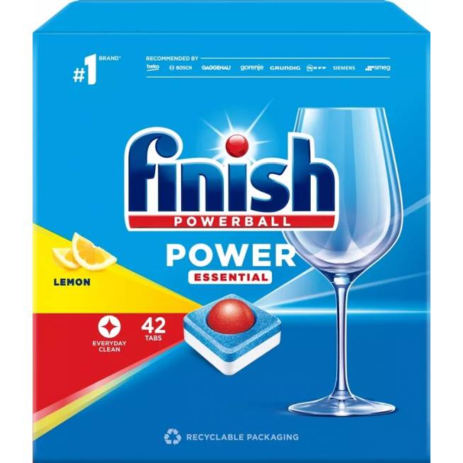 Indaplovių tabletės Finish Powerball Power Essential, 42 vnt.