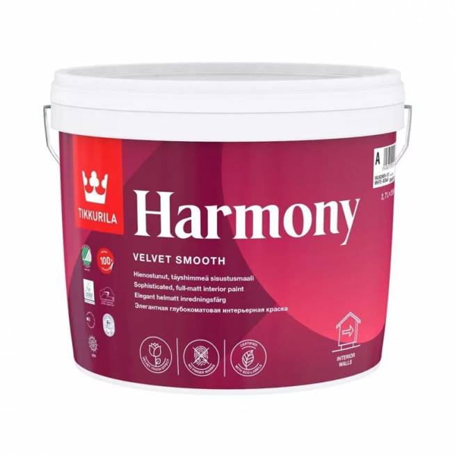 Akriliniai dažai Tikkurila Harmony, balta, 2.7 l