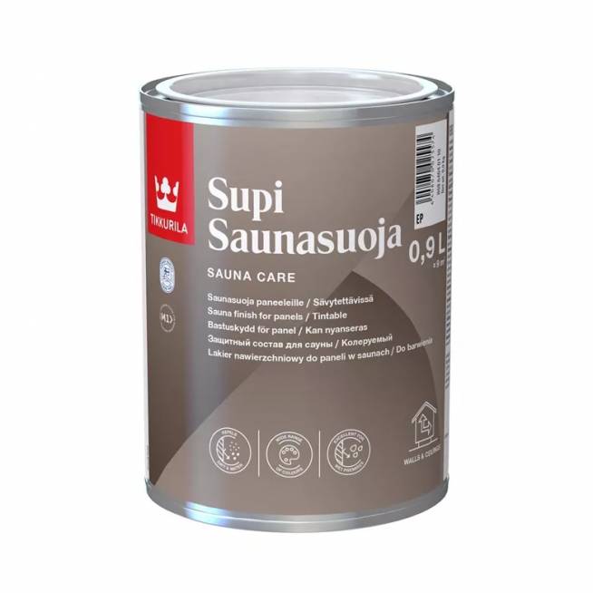 Saunos sienų apsaugos priemonė Tikkurila Supi Saunasuoja, skaidri, 0.9 l