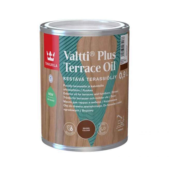 Medienos aliejus Tikkurila Valtti Plus Terrace Oil, ruda, 0.9 l