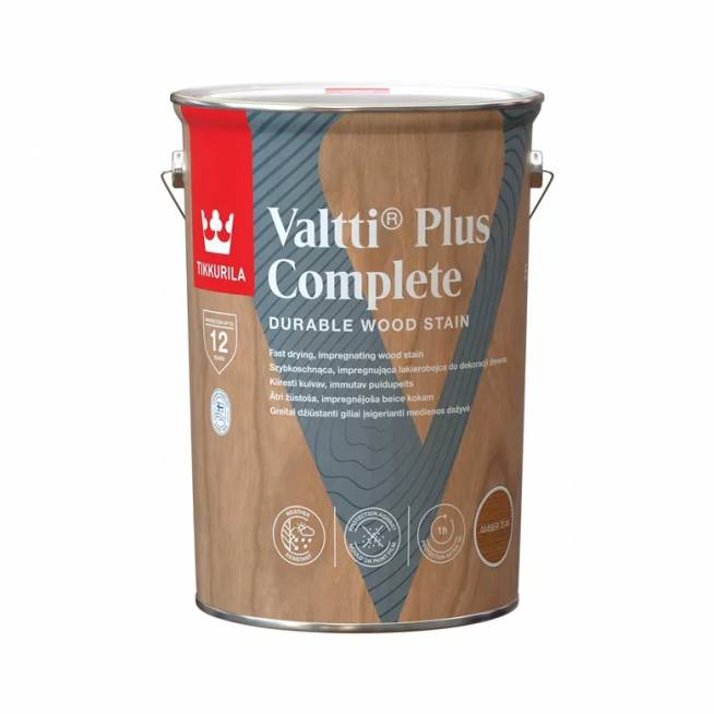 Impregnantas Tikkurila Valtti Plus Complete, raudonai ruda/tikmedis, 5 l