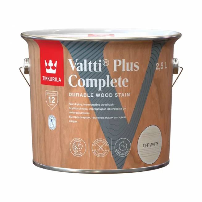 Impregnantas Tikkurila Valtti Plus Complete, balkšva, 2.5 l